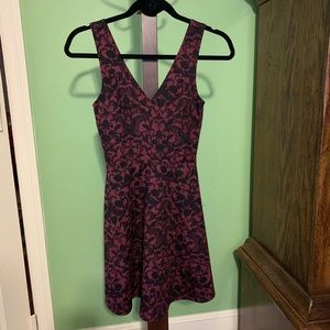 NWT Forever 21 burgundy and black skater dress.